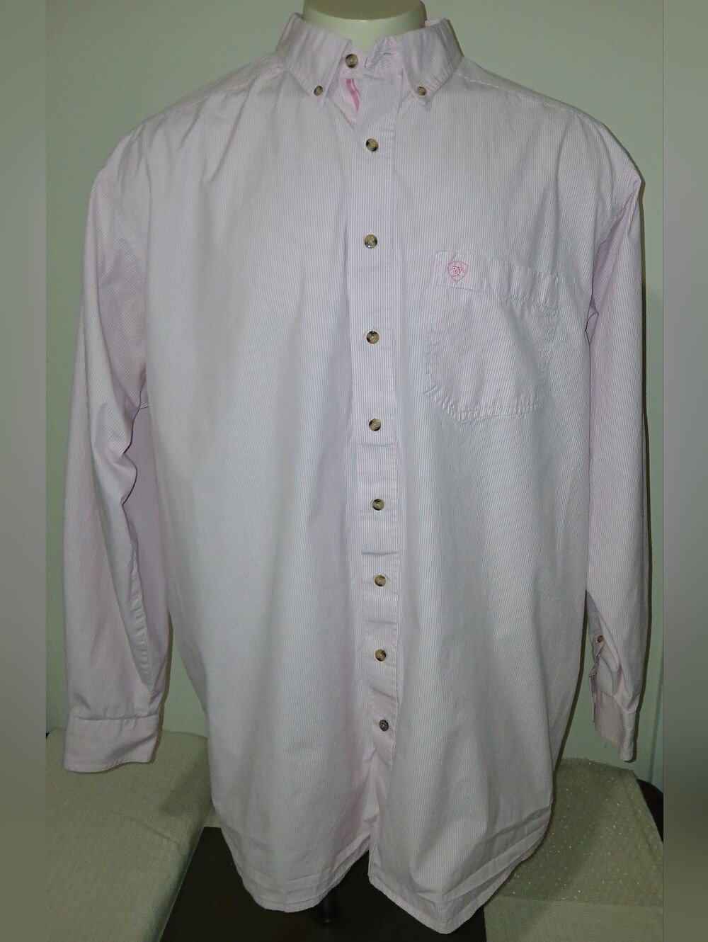 Ariat Pro Series Mens Western Button Down Long Sleeve Stripe Shirt Size 2XLT